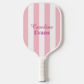 Roze en witte strepen pickleball paddle (Voorkant)