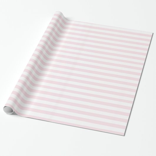 Roze en witte strepen Schattige Girly Cadeaupapier (Uitgerold)