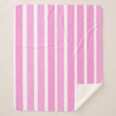 Roze en witte strepen sherpa deken (Voorkant)