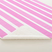 Roze en witte strepen sherpa deken (3/4)
