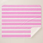Roze en witte strepen sherpa deken (Voorkant (horizontaal))