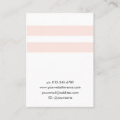 Roze en Witte Strepen Sieraden Oorbel Display Visitekaartje (Achterkant)