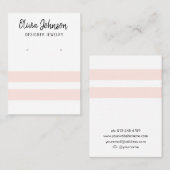 Roze en Witte Strepen Sieraden Oorbel Display Visitekaartje (Voorkant / Achterkant)