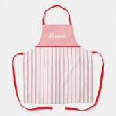 Roze en witte strepen, speciaal aangepast schort (Voorkant)