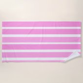 Roze en witte strepen strandlaken (Voorkant)