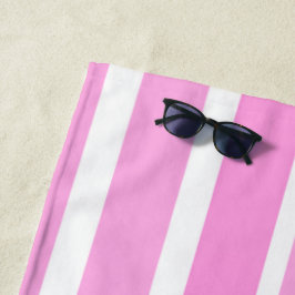 Roze en witte strepen strandlaken