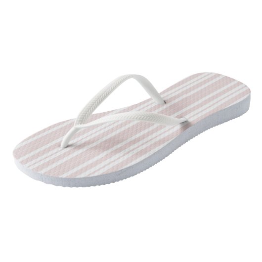 roze en witte strepen teenslippers (Schuin)
