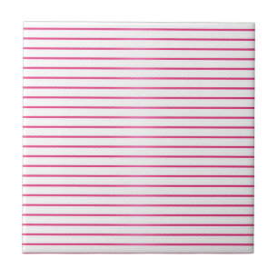 Roze en witte strepen tegeltje