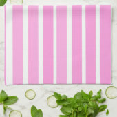 Roze en witte strepen theedoek (Gevouwen)