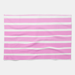 Roze en witte strepen theedoek