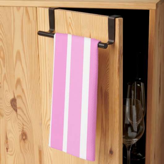 Roze en witte strepen theedoek (Derde Gevouwen)