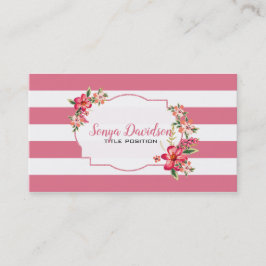 Roze en witte strepen visitekaartje