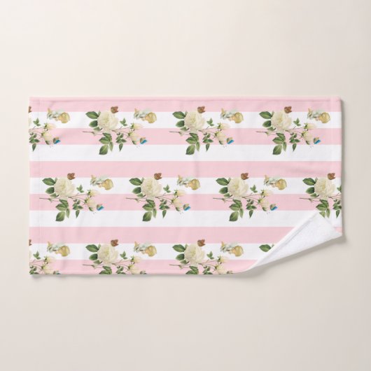 Roze en Witte Stripe Bathroom-handdoekjes Angel Bad Handdoek (Handdoek)