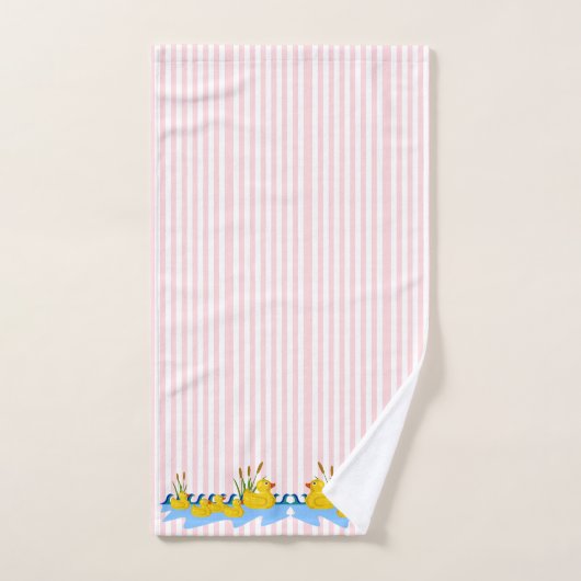 Roze en Witte Stripe handdoekjes voor handdoeken (Handdoek)