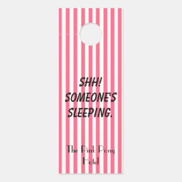 Roze en Witte Striped Hotel Deurhanger