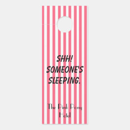 Roze en Witte Striped Hotel Deurhanger