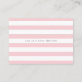 Roze en Witte Stripes Shower Book Request Kaart Plaatskaartje (Achterkant)