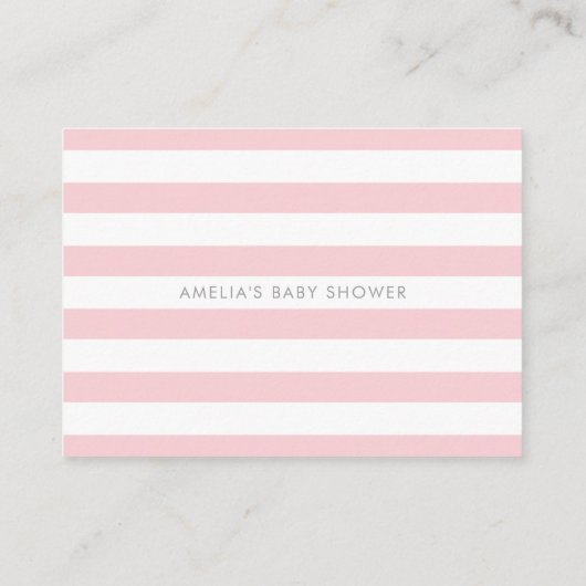 Roze en Witte Stripes Shower Book Request Kaart Plaatskaartje (Achterkant)