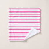 Roze en witte stripeset bad handdoek (Wasdoekje)