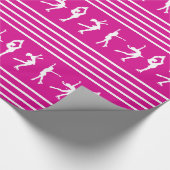 Roze en witte stripfiguur Skater Cadeaupapier (Hoek)