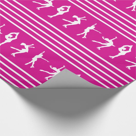 Roze en witte stripfiguur Skater Cadeaupapier (Hoek)