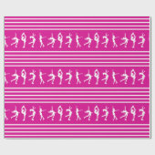 Roze en witte stripfiguur Skater Cadeaupapier (Vlak)