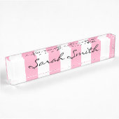 Roze en witte stripper Bord Naambordje