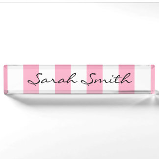 Roze en witte stripper Bord Naambordje