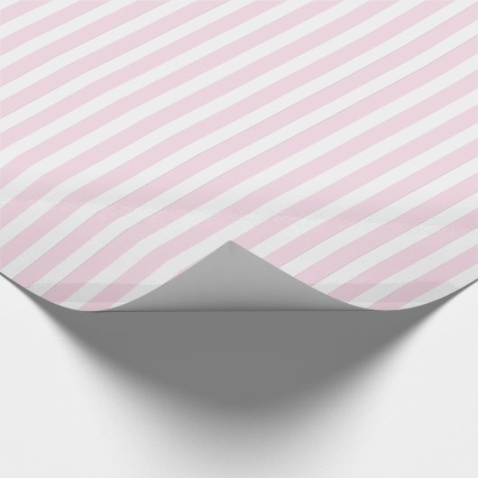 Roze en witte strips cadeaupapier (Hoek)