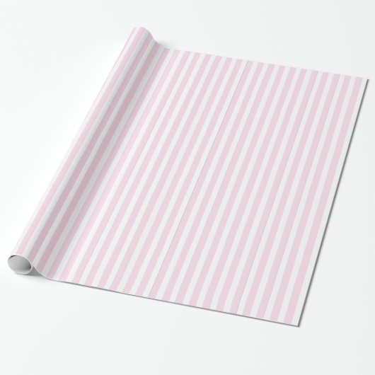 Roze en witte strips cadeaupapier (Uitgerold)