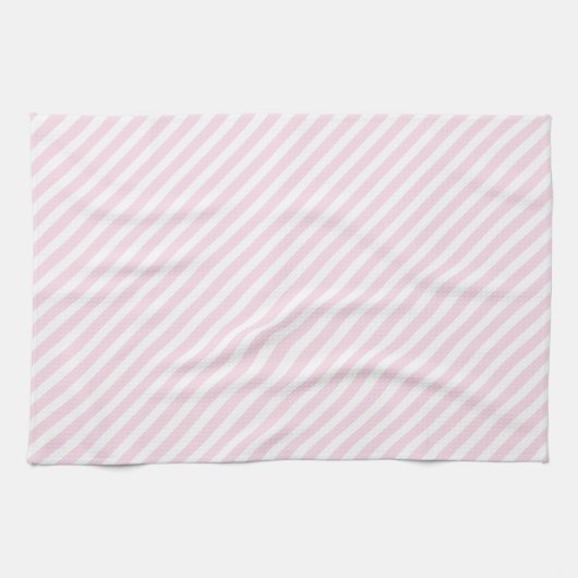Roze en witte strips theedoek (Horizontaal)
