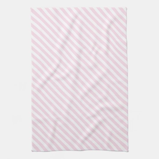 Roze en witte strips theedoek (Verticaal)