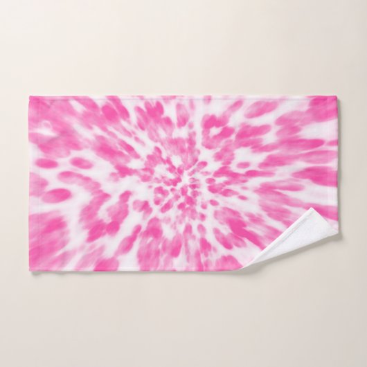 roze en witte stropdas bad handdoek (Handdoek)