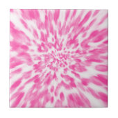 Roze en witte Stropdas kleurstof Tegeltje (Voorkant)