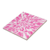 Roze en witte Stropdas kleurstof Tegeltje (Zijkant)