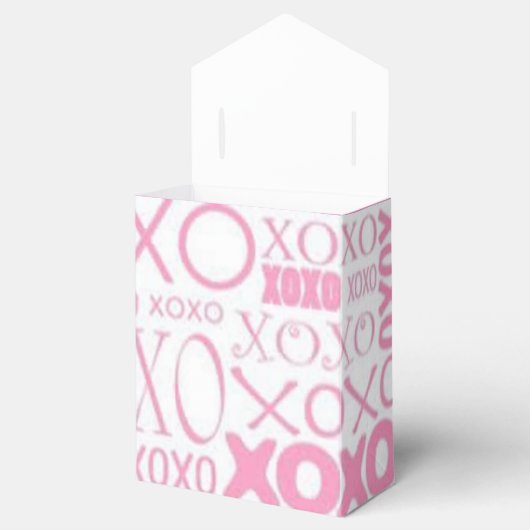 Roze en witte struikgewas en Kisses Pattern Favor Bedankdoosjes (Geopend)