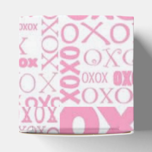 Roze en witte struikgewas en Kisses Pattern Heart Bedankdoosjes (Bovenkant)