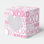 Roze en witte struikgewas en Kisses Pattern Heart Bedankdoosjes (Voorkant Zijde)