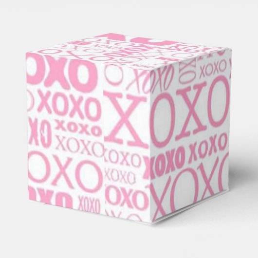 Roze en witte struikgewas en Kisses Pattern Heart  Bedankdoosjes (Achterkant)