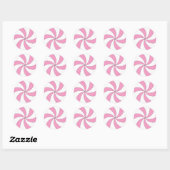 Roze en Witte Swirl Snoepjes Sticker (Vel)