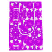 Roze en witte symmetrische markeringen medium cadeauzakje (Achterkant)