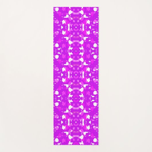 Roze en witte symmetrische markeringen yogamat (Voorkant)