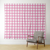 Roze en witte tandham Check Tapestry Wandkleed (In Situ (horizontaal))