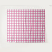 Roze en witte tandham Check Tapestry Wandkleed (Voorkant (horizontaal))