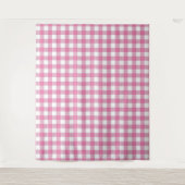 Roze en witte tandham Check Tapestry Wandkleed (Voorkant)