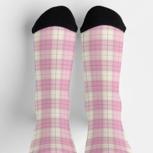 Roze en witte tartan sokken (Top)