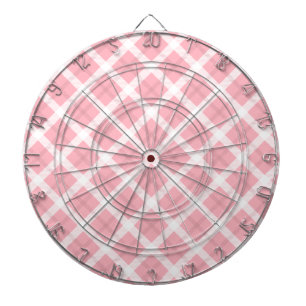 Roze en witte tartanpatroon dartbord