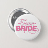 Roze en witte teambride ronde button 5,7 cm (Voorkant /achterkant)