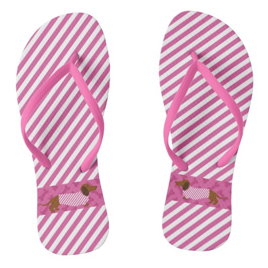 Roze en witte Teenslippers (Voetbed)