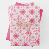 Roze en witte Tegel Patroon Inpakpapier Vel (In situ)